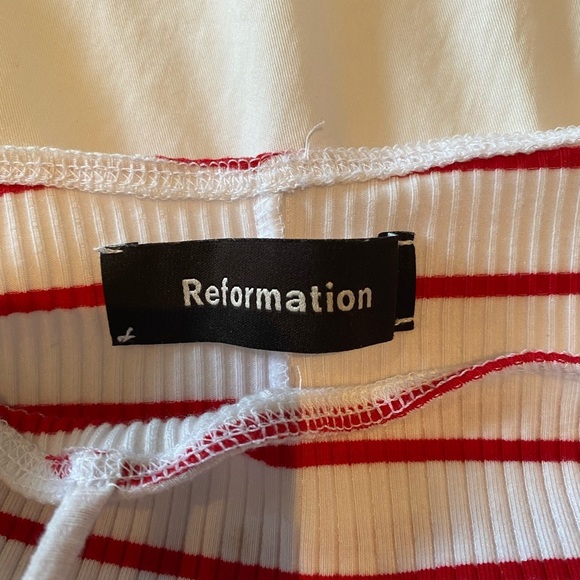 Reformation Annette Striped Red & White Mini Dress - Picture 5 of 8